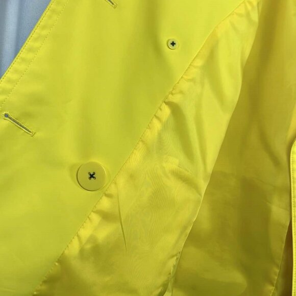 Chaps Double Breasted Yellow RainJacket LG Vintage Fashion Quiet Luxury Lagenloo - Picture 8 of 11